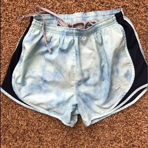 Nike tie-dye blue running shorts. SMALL